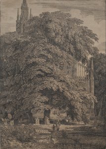 Gothic Church among Oaks by Karl Friedrich Schinkel