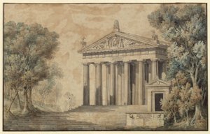 Iphigenia in Tauris. Play by Johann Wolfgang von Goethe. Design for a Decoration. Temple of Diana by Karl Friedrich Schinkel