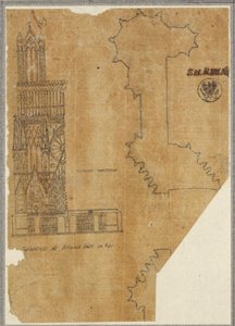 Cathedral of Reims (Partial Elevation of the West Facade and Ground Plan)