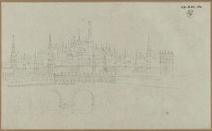 Moscow. View of the Kremlin by Karl Friedrich Schinkel