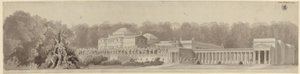Potsdam-Sanssouci. Antique Country House near Charlottenhof Palace. Perspective View from the Northeast by Karl Friedrich Schinkel