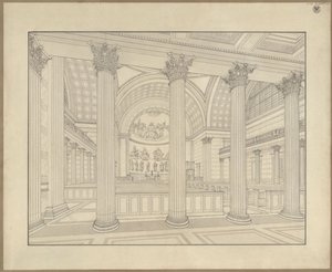 Potsdam. Nikolaikirche. Perspective Interior View of the Execution Design by Karl Friedrich Schinkel