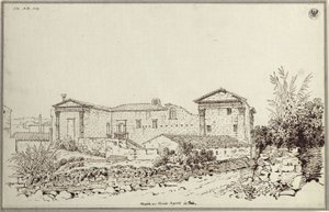 Backside of the Temple of Augustus in Pula by Karl Friedrich Schinkel