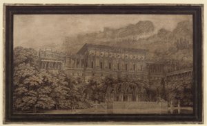 Castle with Large Fountain Complex by Karl Friedrich Schinkel