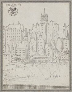 City View of Edinburgh with Houses by Karl Friedrich Schinkel