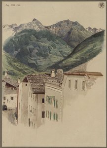 Street in Hofgastein with View of the Hüttelkogel, the Graukogel, the Feuerseng Massif and the Gamskarspitze by Karl Friedrich Schinkel