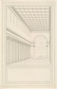 The Nave and Apse, without a Transept, of a Cathedral for Berlin by Karl Friedrich Schinkel