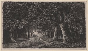 Forest Path with a Carriage by Karl Friedrich Schinkel