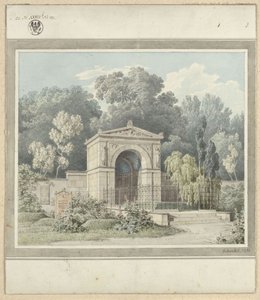 Zeitz. Design for the Tomb of Johann Friedrich Delbrück. View by Karl Friedrich Schinkel