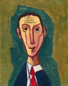 Expressionist Male Portrait with Red Tie