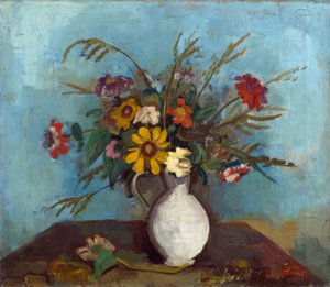 Field Flowers in White Jug by Karl Hofer
