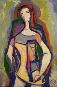 Young Man in a Colorful Vest by Karl Hofer