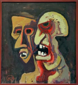 Two Masked Heads by Karl Hofer