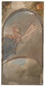 Composition with Two Trumpeting Angels over the Globe by Karl Isakson