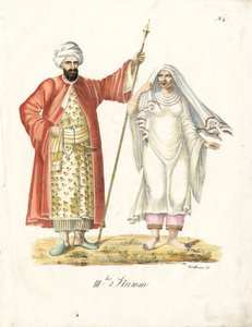 Arabic Couple by Karl Joseph Brodtmann