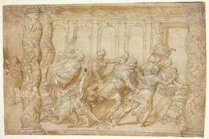 Christ Driving the Money Changers from the Temple by Karl Krieg