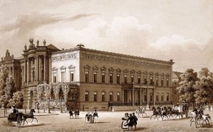 Unter den Linden, Berlin. The Palace of Prince Wilhelm and the Royal Library Overlooking the Platz am Opernhaus by Karl Loeillot Hartwig