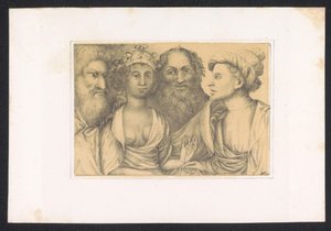 Men Uniting Young Man and Woman (series title: Designs and Studies of a Dutch Master from the XV Century. After the Originals Preserved in the Royal Library in Berlin) by Karl Palzow