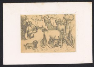 Paul of Thebes Observes Man with Two Oxen by Karl Palzow