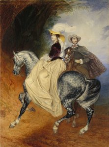 The Horsemen. Portrait of Eugeny and Emily Mussard, 1849 by Karl Pavlovich Bryullov