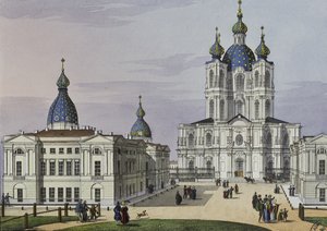 The Smolny Convent of the Resurrection in St. Petersburg by Karl Petrovich Beggrov