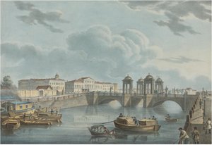 View of the Fontanka at the Obukhov Bridge by Karl Petrovich Beggrov