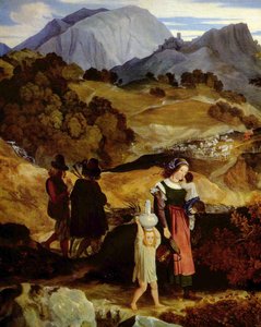 Mountain Landscape near Subiaco with Shepherds (detail)