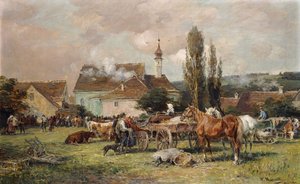 A Market by a Village by Karl Stuhlmuller