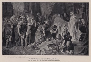 The dying Alexander the Great receiving the homage of his army, Babylon, 323 BC