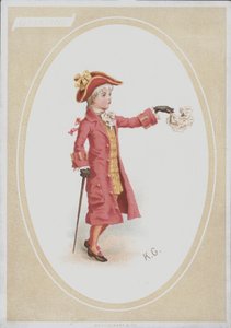 Boy in Red Suit, Waving Handkerchief by Kate (after) Greenaway