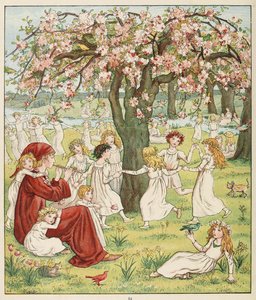 How Their Children Were Stolen Away, from The Pied Piper of Hamelin, Published 1888 (colour litho) by Kate Greenaway