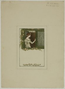 Woman at Lattice Window by Kate Greenaway