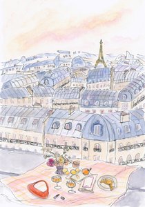Parisian Rooftop Picnic With Eiffel Tower Views by Katharina Puritscher