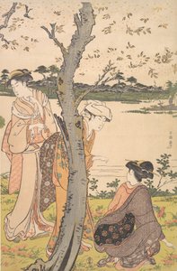 Gathering Young Flowers, late 18th century by Katsukawa Shuncho