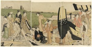 Pleasure Boats at a Landing by Katsukawa Shuncho