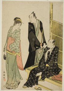 The Actors Onoe Matsusuke I and Ichikawa Omezo I at a Teahouse