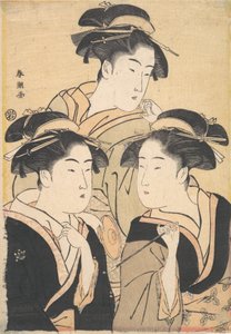 Three Beauties, late 18th century by Katsukawa Shuncho
