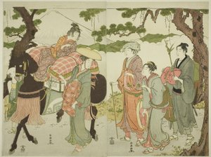 Travelers on the Tokaido by Katsukawa Shuncho