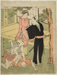 Act Seven: The Ichiriki Teahouse from the Play Chushingura (Treasury of the Forty-seven Loyal Retainers) by Katsukawa Shun
