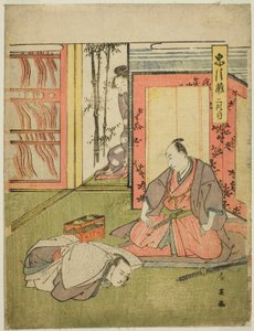 Act Two: The Quarters of Momonoi Wakasanosuke from the play Chushingura (Treasury of the Forty-seven Loyal Retainers) by Katsukawa Shun