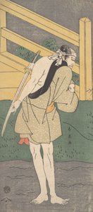 Arashi Ryuzo as a Man Clad Only in a Pale Blue Garment, ca. 1796