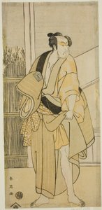 The Actor Ichikawa Monnosuke II as Hiranoya Tokubei in the Play Waka Murasaki Edokko Soga, Performed at the Ichimura Theater in the Third Month, 1792 by Katsukawa Shun