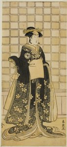 The Actor Iwai Kiyotaro II as Lady Itohagi in the Play Genji Saiko Kogane Tachibana, Performed at the Ichimura Theater in the Eleventh Month, 1788