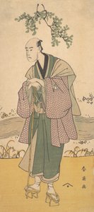 The Third Bando Hikosaburo as a Man Standing on the Bank of a River