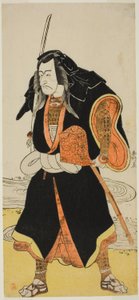 The Actor Ichikawa Danjuro V, Probably as Ise no Saburo Disguised as Sanjo Uemon, Leader of a Robber Gang, in Part Two of the Play Fude-hajime Kanjincho (First Calligraphy of the New Year: Kanjincho [The Subscription List]), Performed at the Nakamura Theat