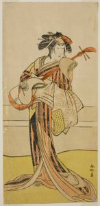 The Actor Yamashita Mangiku I as Osan in the Play Kitekaeru Nishiki no Wakayaka, Performed at the Nakamura Theater in November, 1780 by Katsukawa Shunkо̄