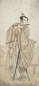 An Actor Playing a Flute by Katsukawa Shunsho