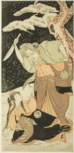 Nakamura Utaemon I as Karashi Baba and Yoshizawa Sakinosuke III as Shirotae by Katsukawa Shunsho
