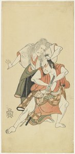 Sawamura So_ju_ro_ II and O_tani Hiroji III by Katsukawa Shunsho