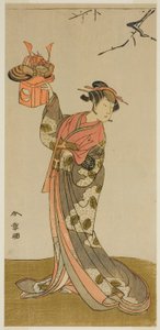 The Actor Arashi Hinaji I as Hananoi in the Play Gosho-zakura Horikawa Youchi, Performed at the Ichimura Theater in the Fourth Month, 1773